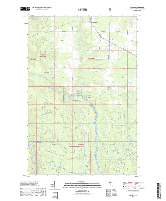 McKeever Michigan US Topo Map Image