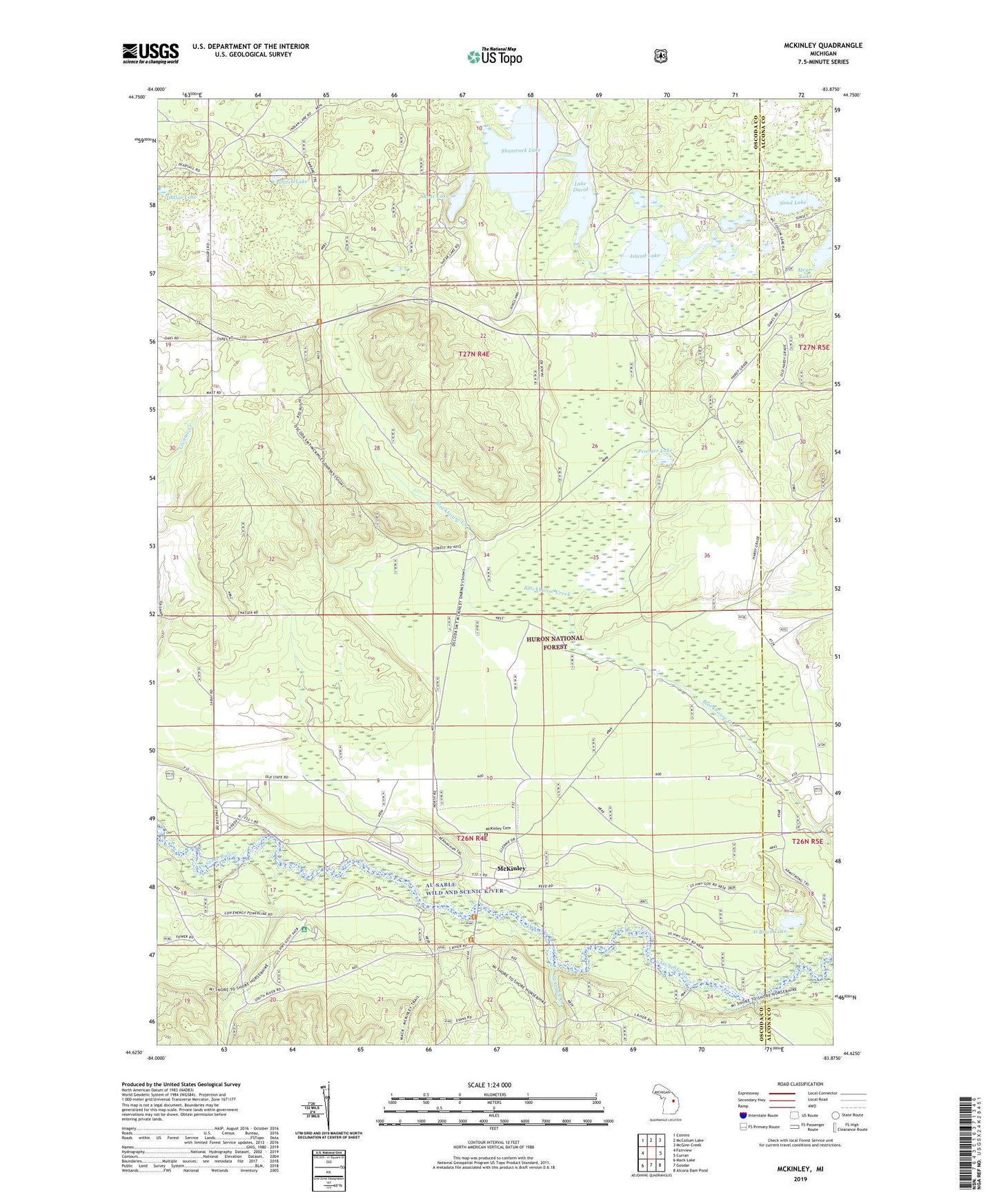 McKinley Michigan US Topo Map Image