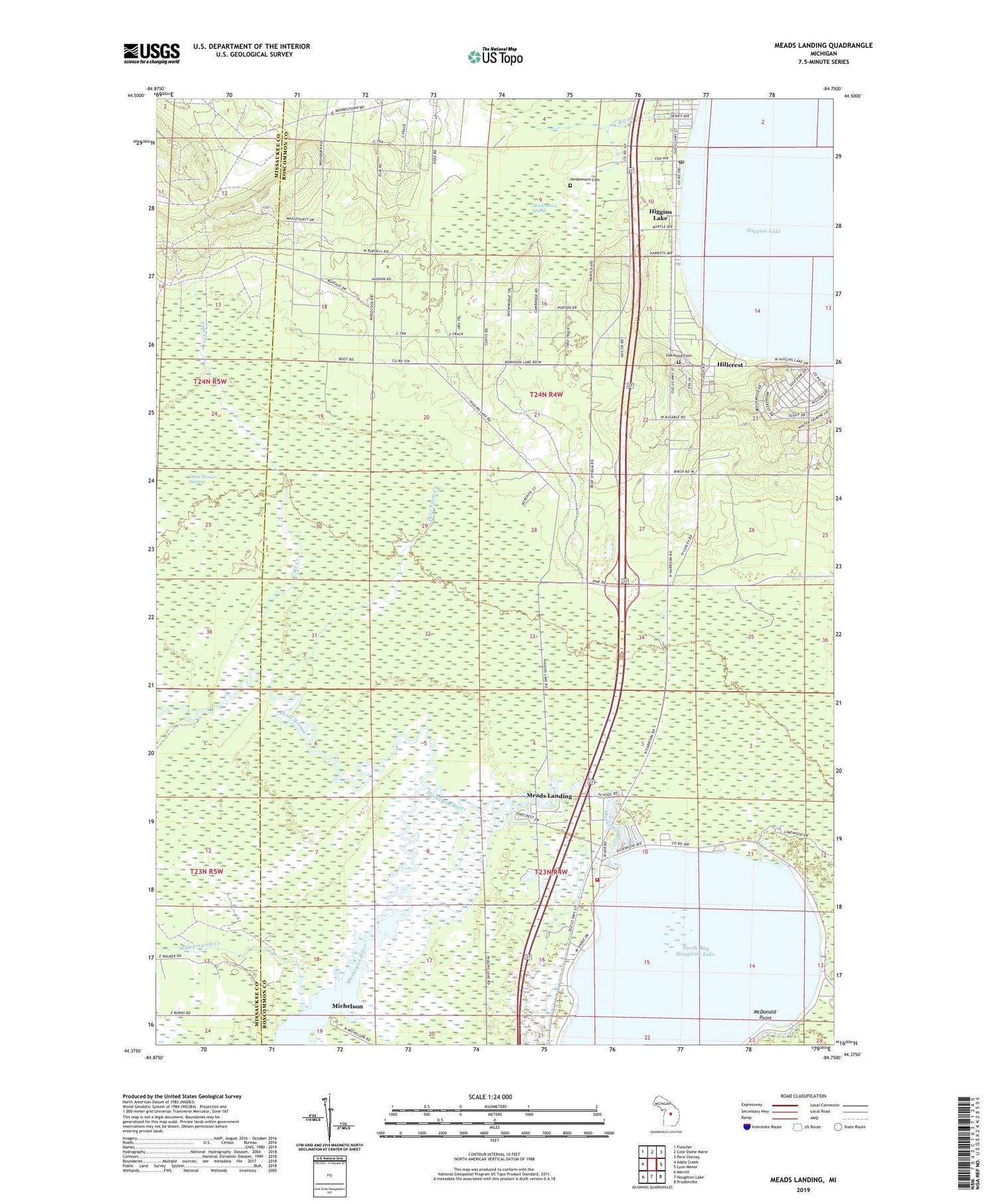 Meads Landing Michigan US Topo Map Image