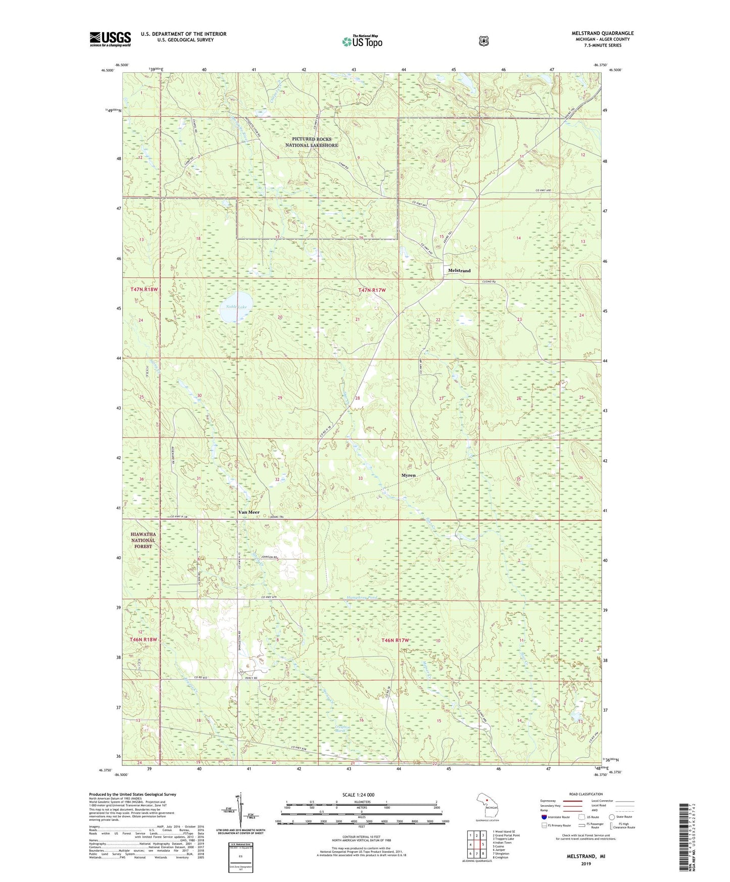 Melstrand Michigan US Topo Map Image