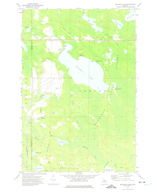 Classic USGS Milakokia Lake Michigan 7.5'x7.5' Topo Map Image