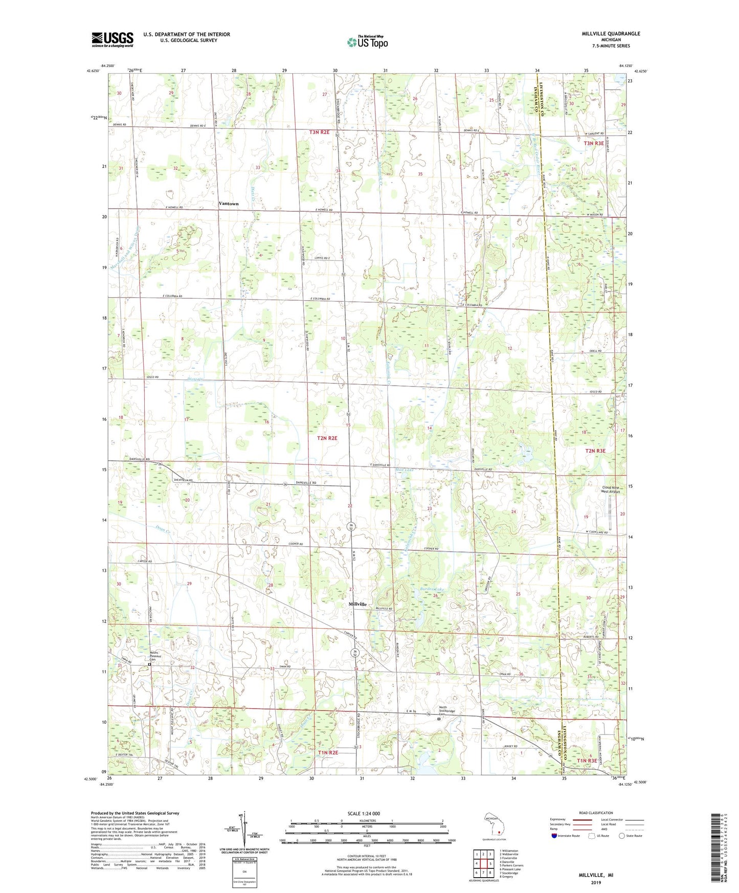 Millville Michigan US Topo Map Image
