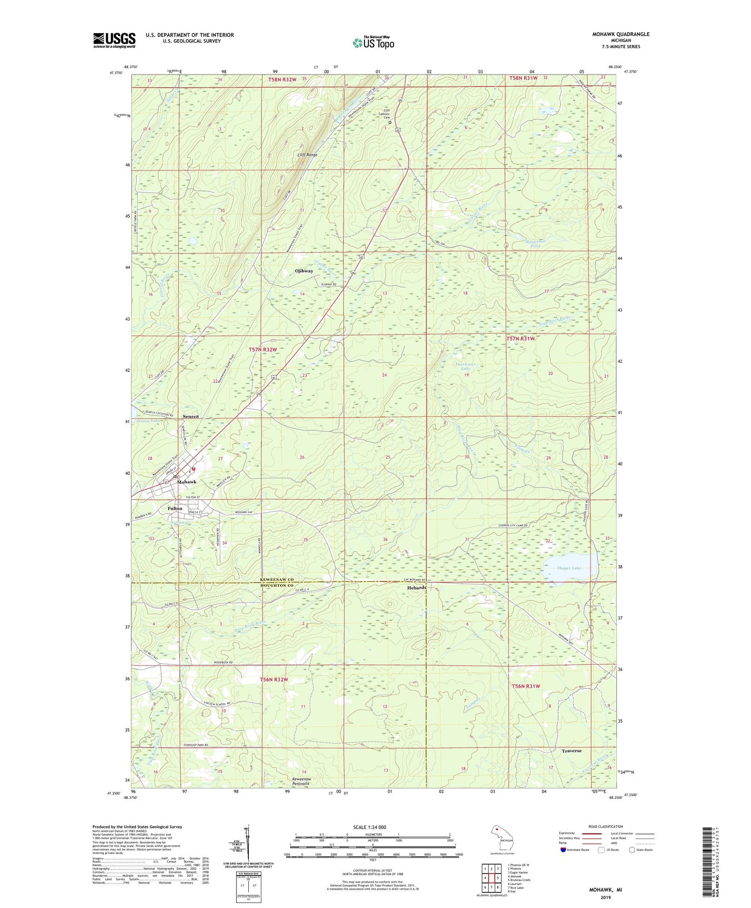 Mohawk Michigan US Topo Map Image