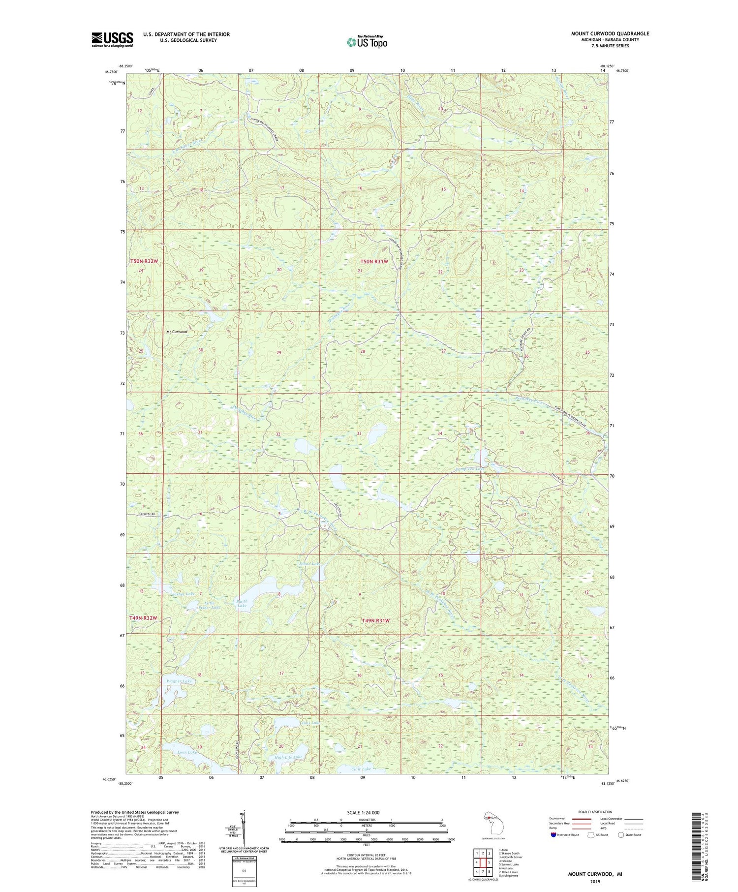 Mount Curwood Michigan US Topo Map Image