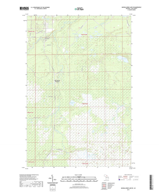 Muskallonge Lake SE Michigan US Topo Map Image