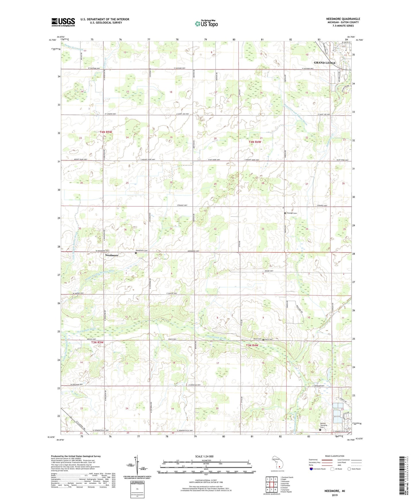 Needmore Michigan US Topo Map Image