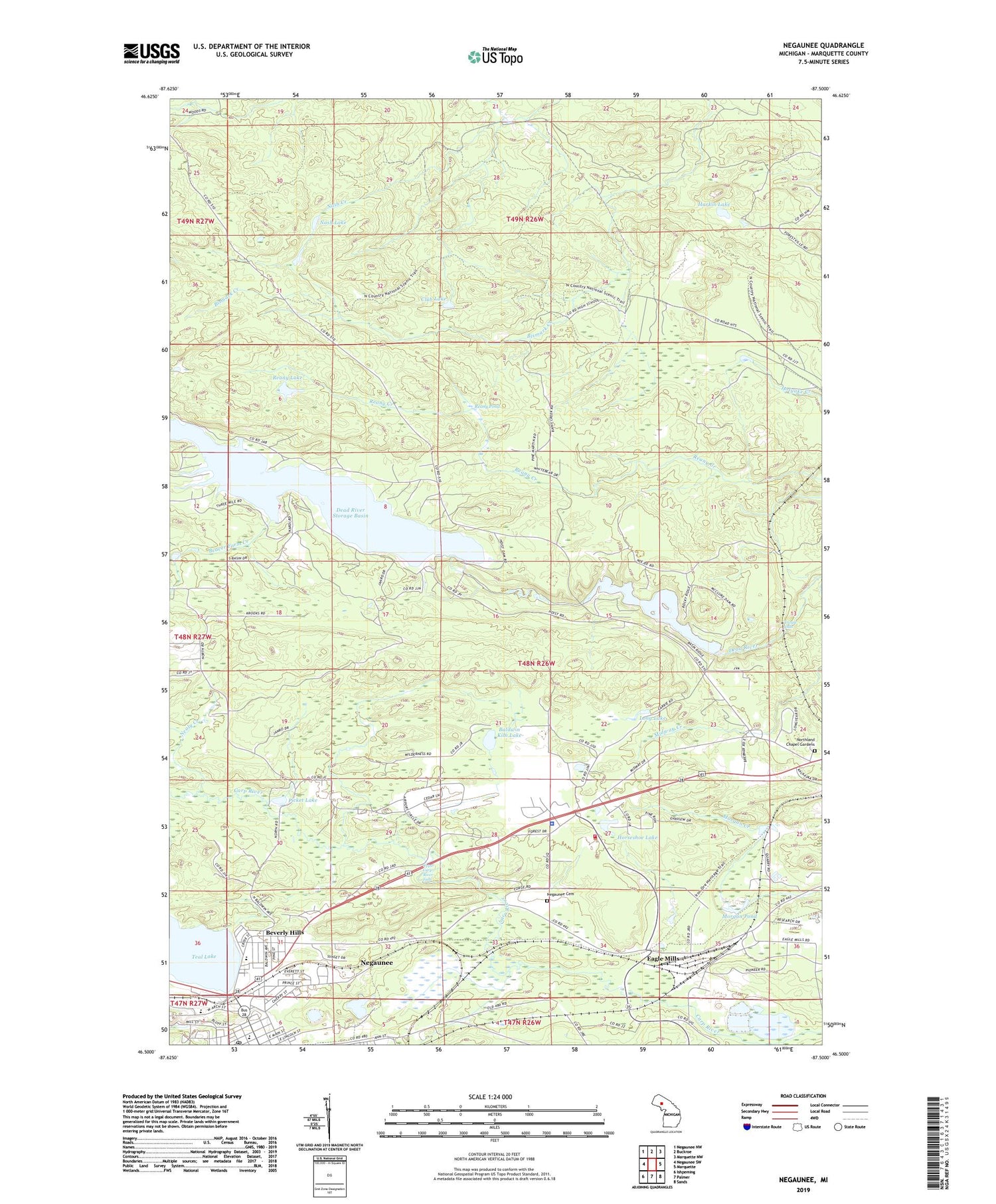 Negaunee Michigan US Topo Map Image