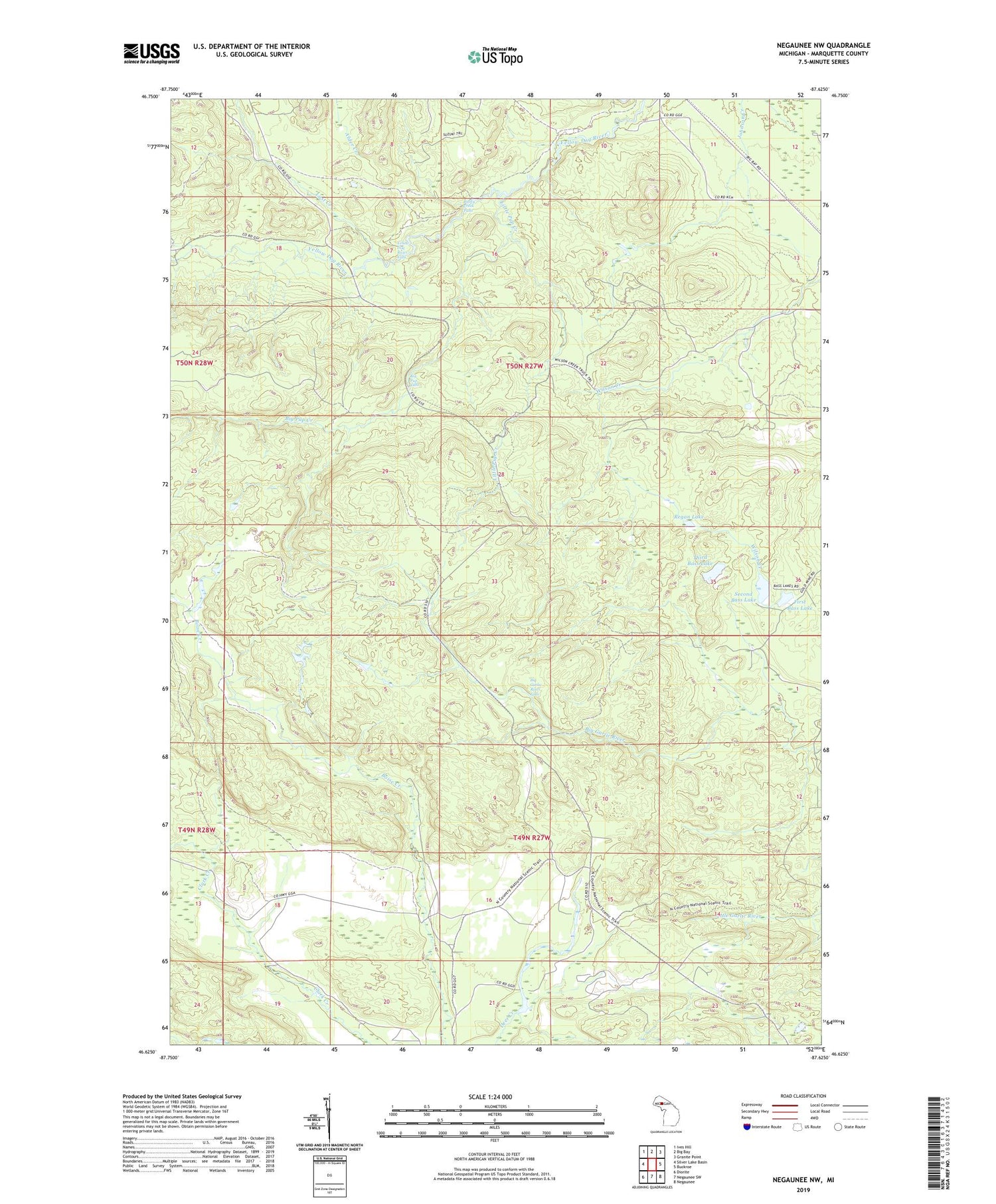 Negaunee NW Michigan US Topo Map Image