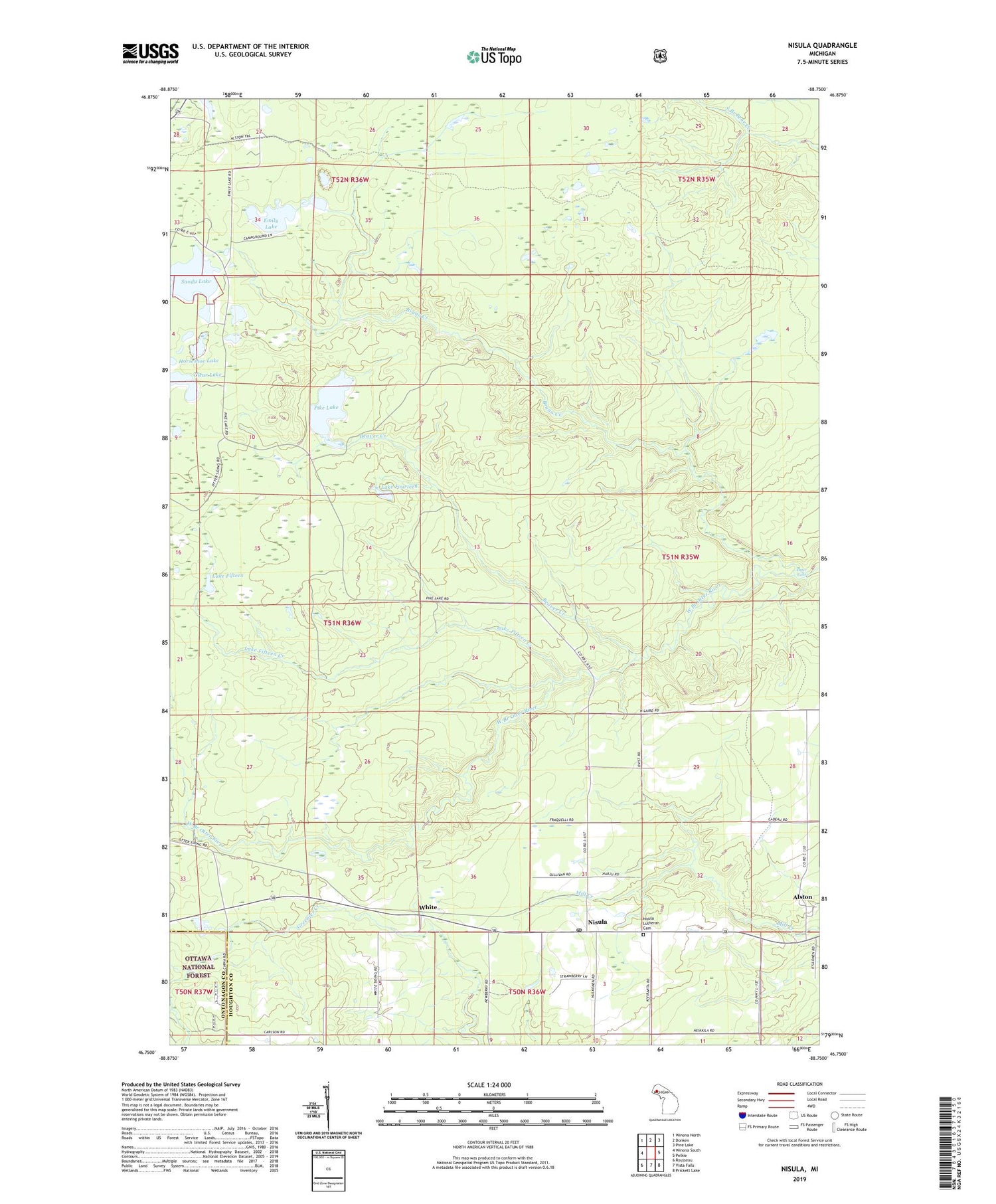 Nisula Michigan US Topo Map Image