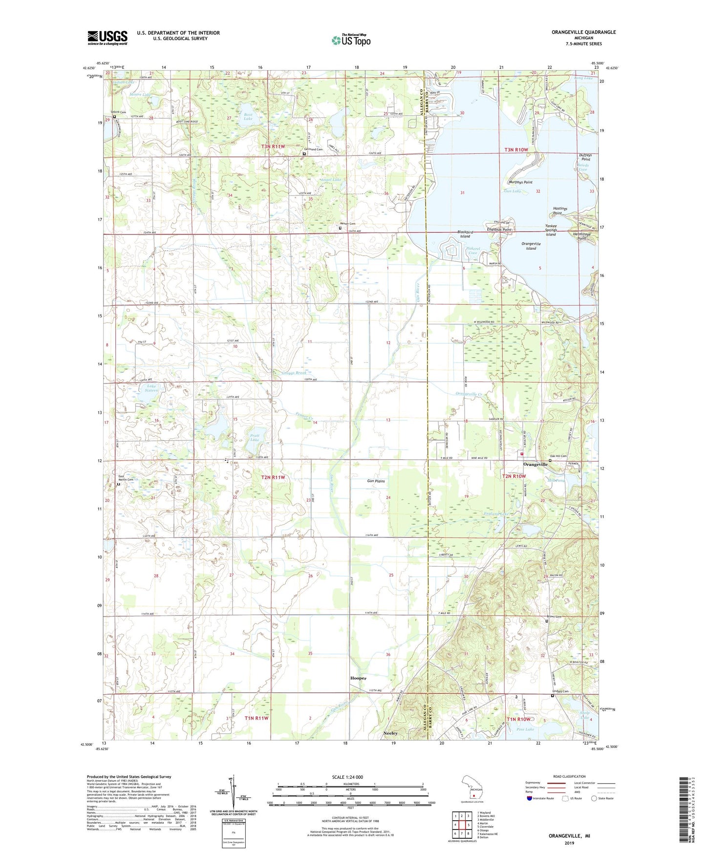 Orangeville Michigan US Topo Map Image