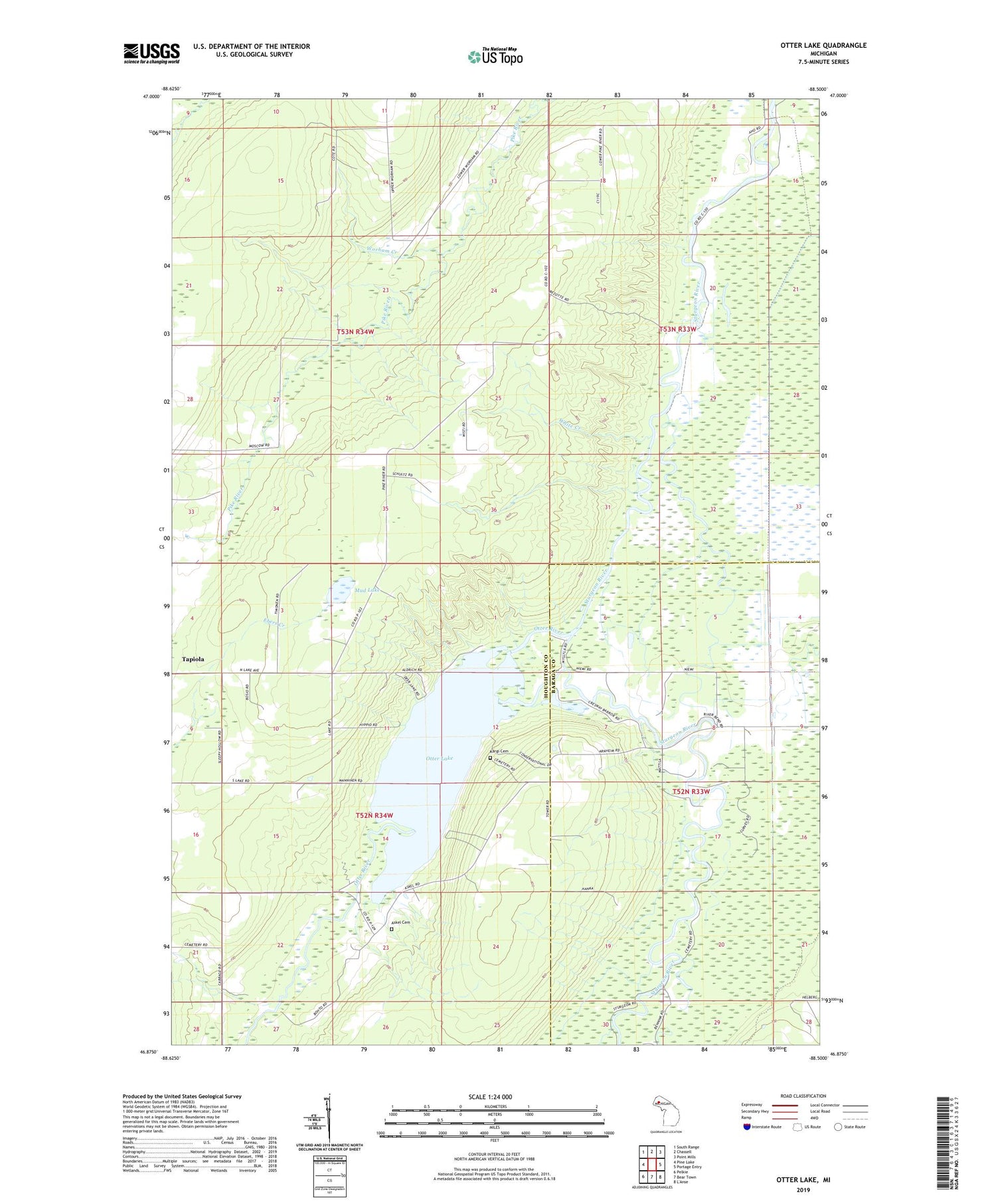 Otter Lake Michigan US Topo Map Image