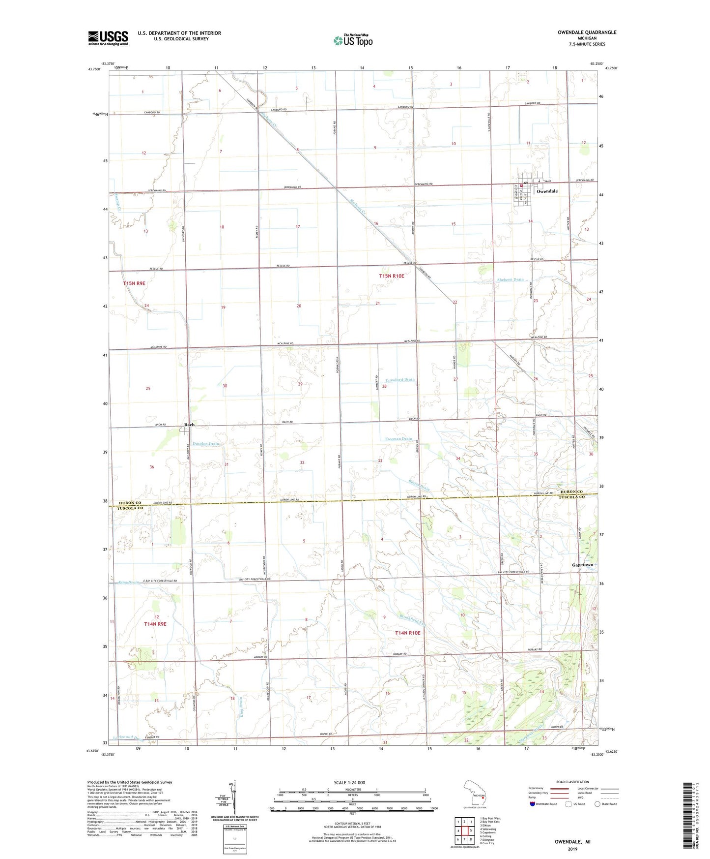 Owendale Michigan US Topo Map Image