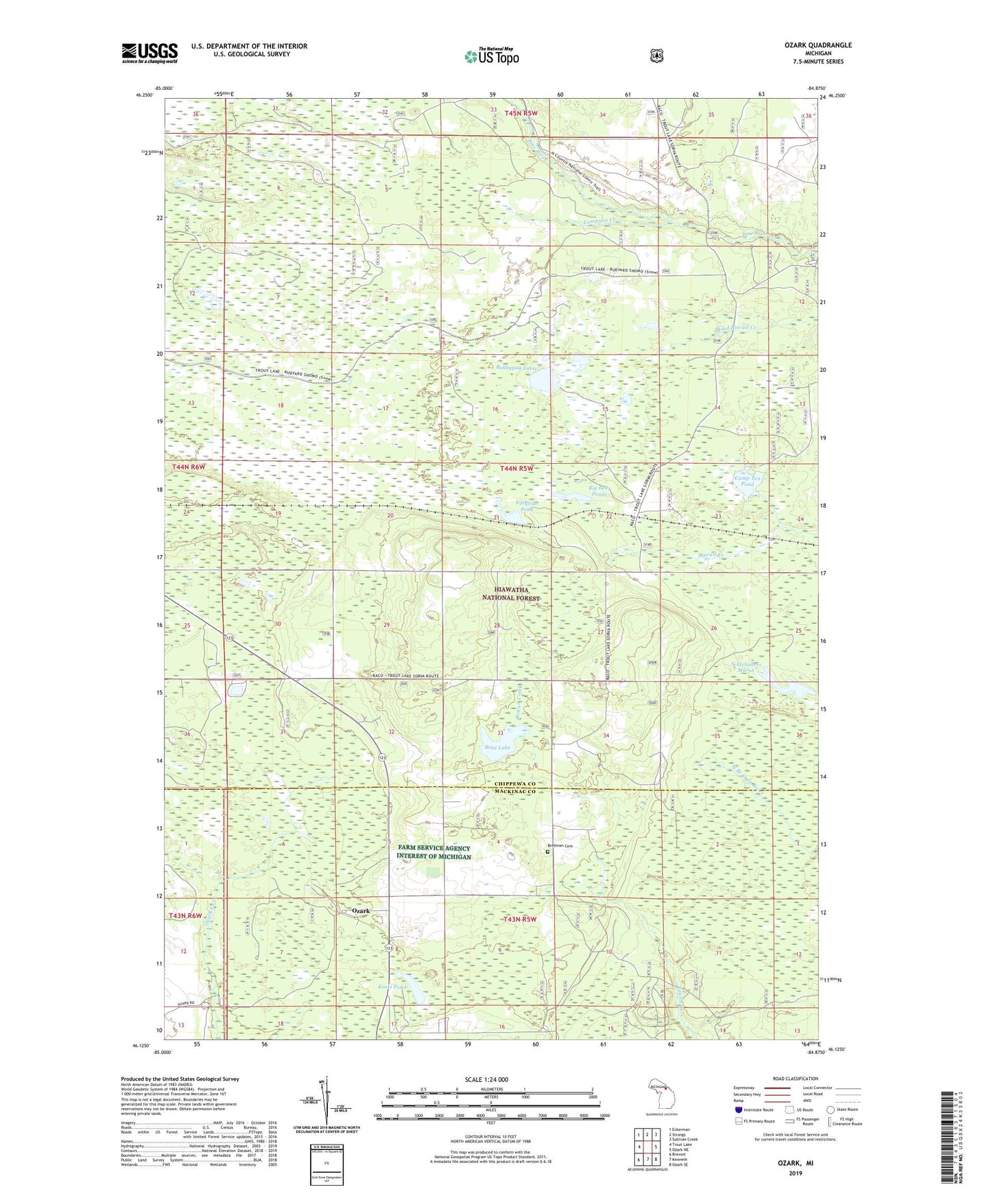Ozark Michigan US Topo Map Image