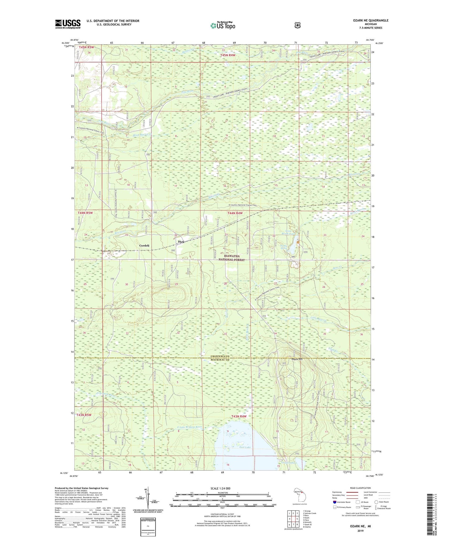 Ozark NE Michigan US Topo Map Image