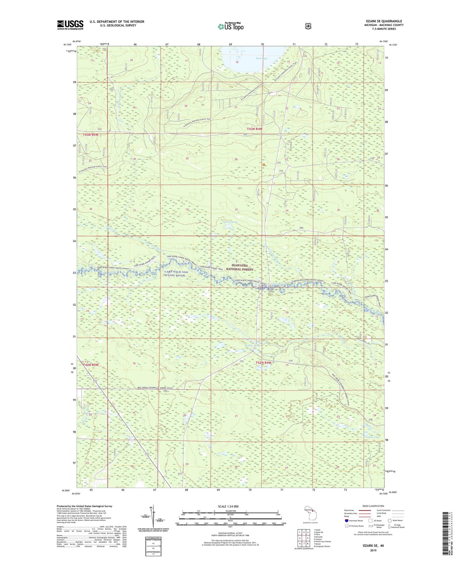 Ozark SE Michigan US Topo Map Image