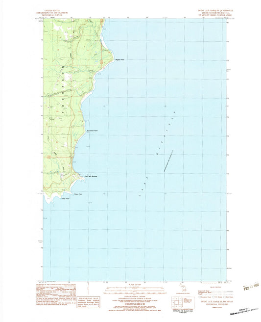 Classic USGS Point Aux Barques Michigan 7.5'x7.5' Topo Map Image