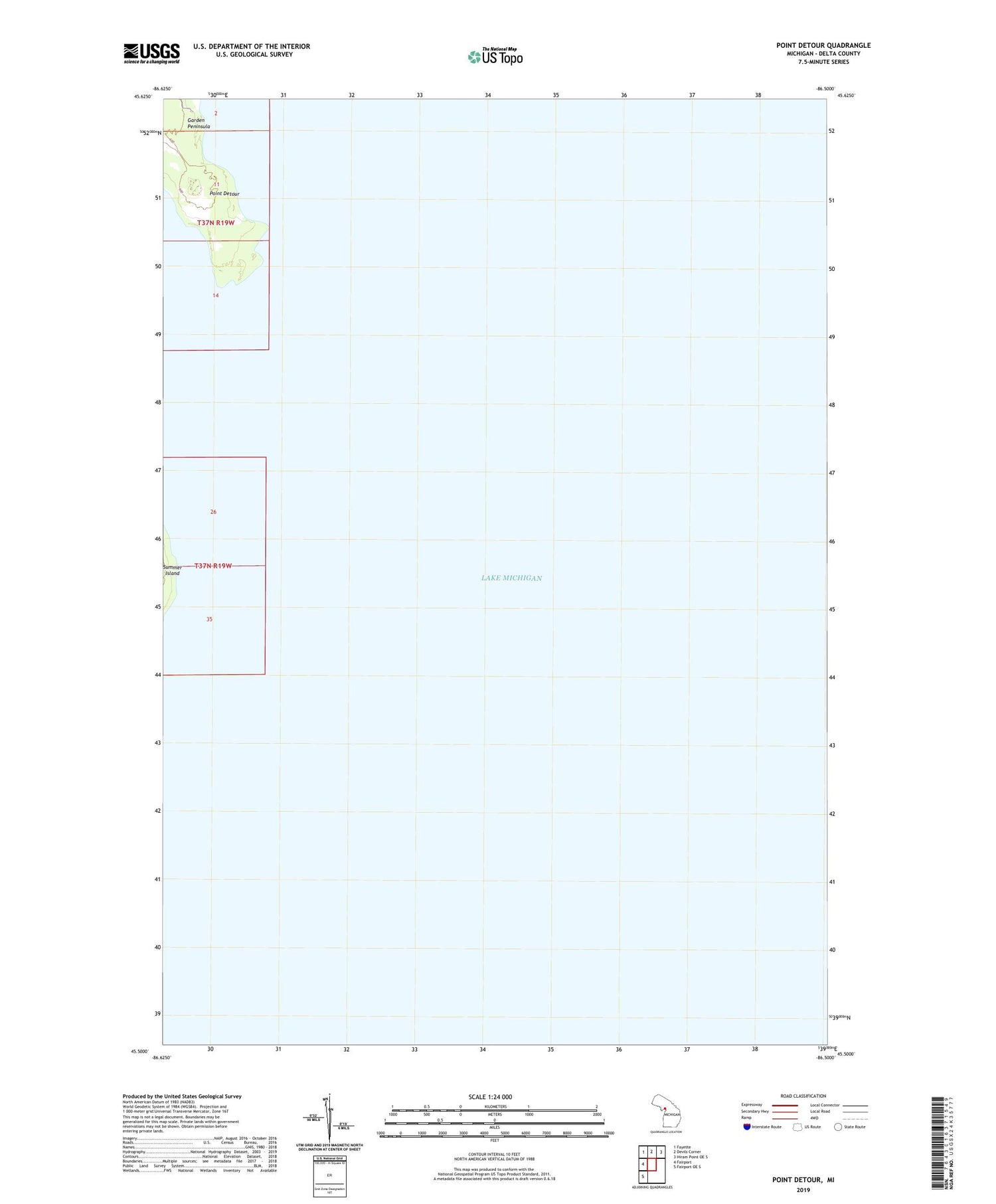 Point Detour Michigan US Topo Map Image