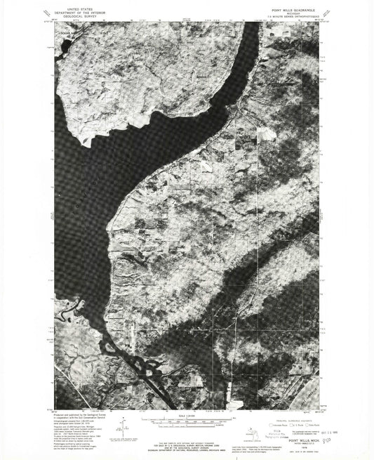 Classic USGS Point Mills Michigan 7.5'x7.5' Topo Map Image