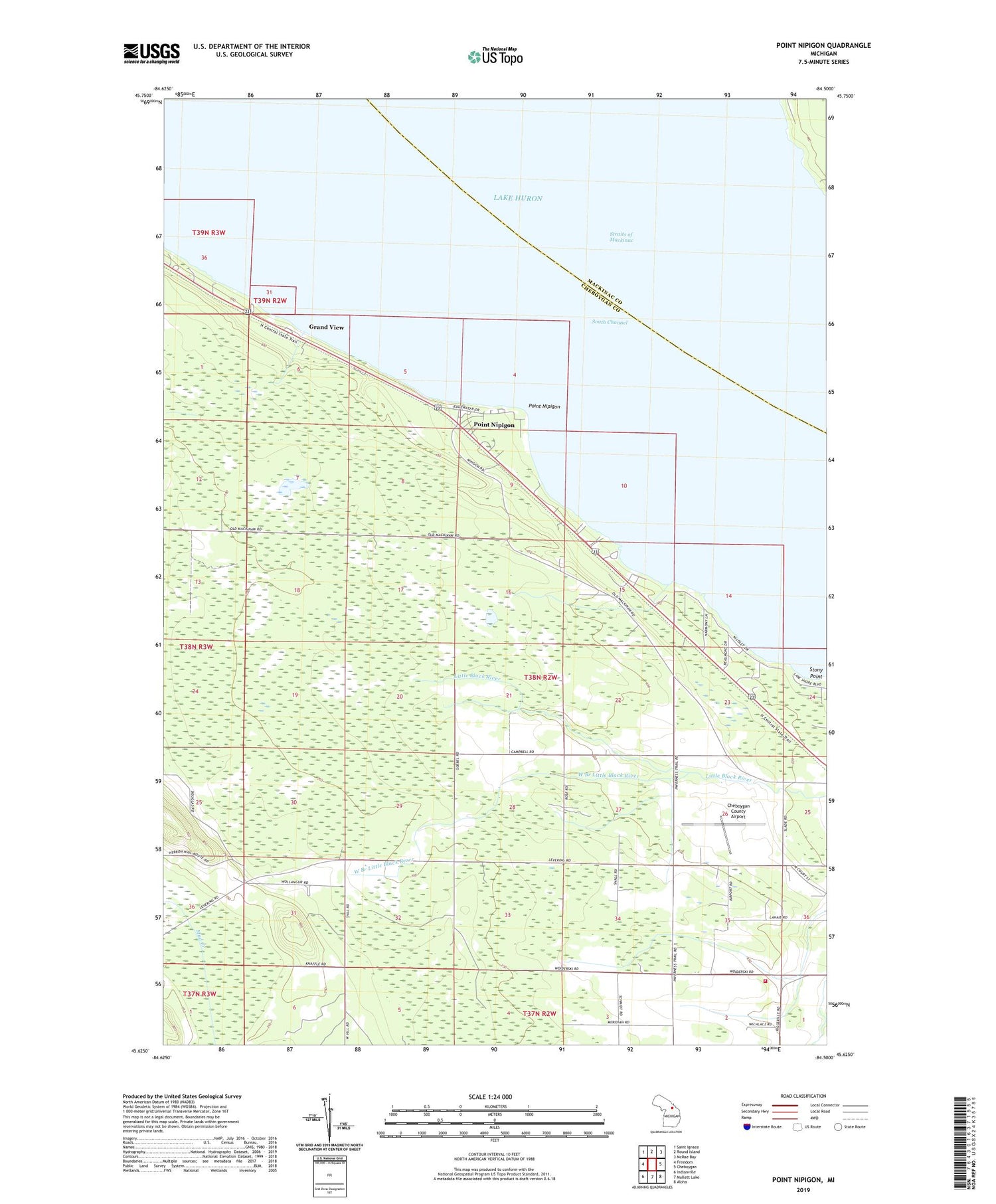 Point Nipigon Michigan US Topo Map Image