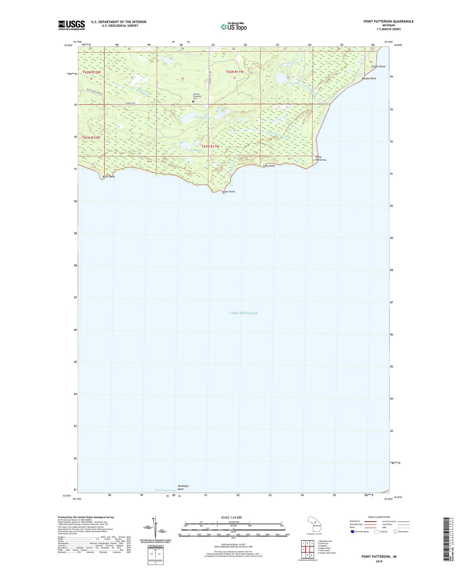 Point Patterson Michigan US Topo Map Image