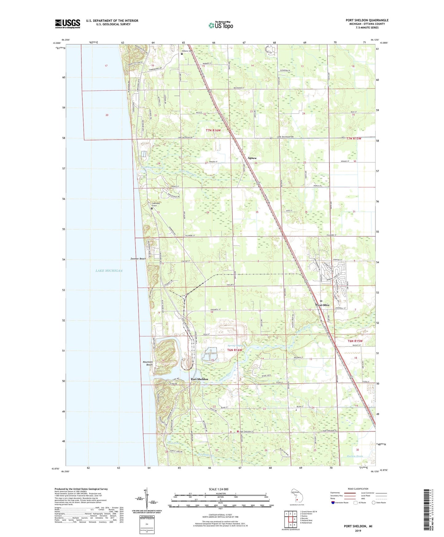 Port Sheldon Michigan US Topo Map Image