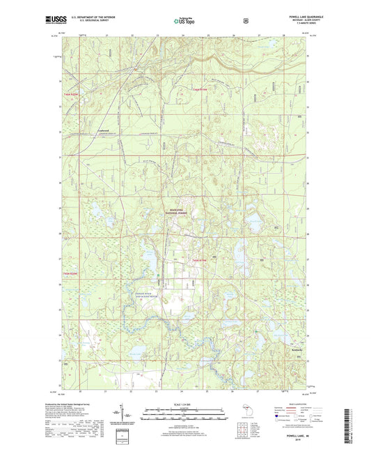 Powell Lake Michigan US Topo Map Image