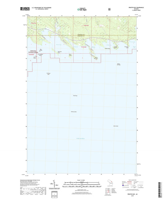 Prentiss Bay Michigan US Topo Map Image