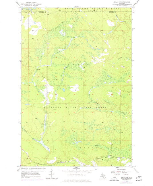 Classic USGS Ralph NW Michigan 7.5'x7.5' Topo Map Image