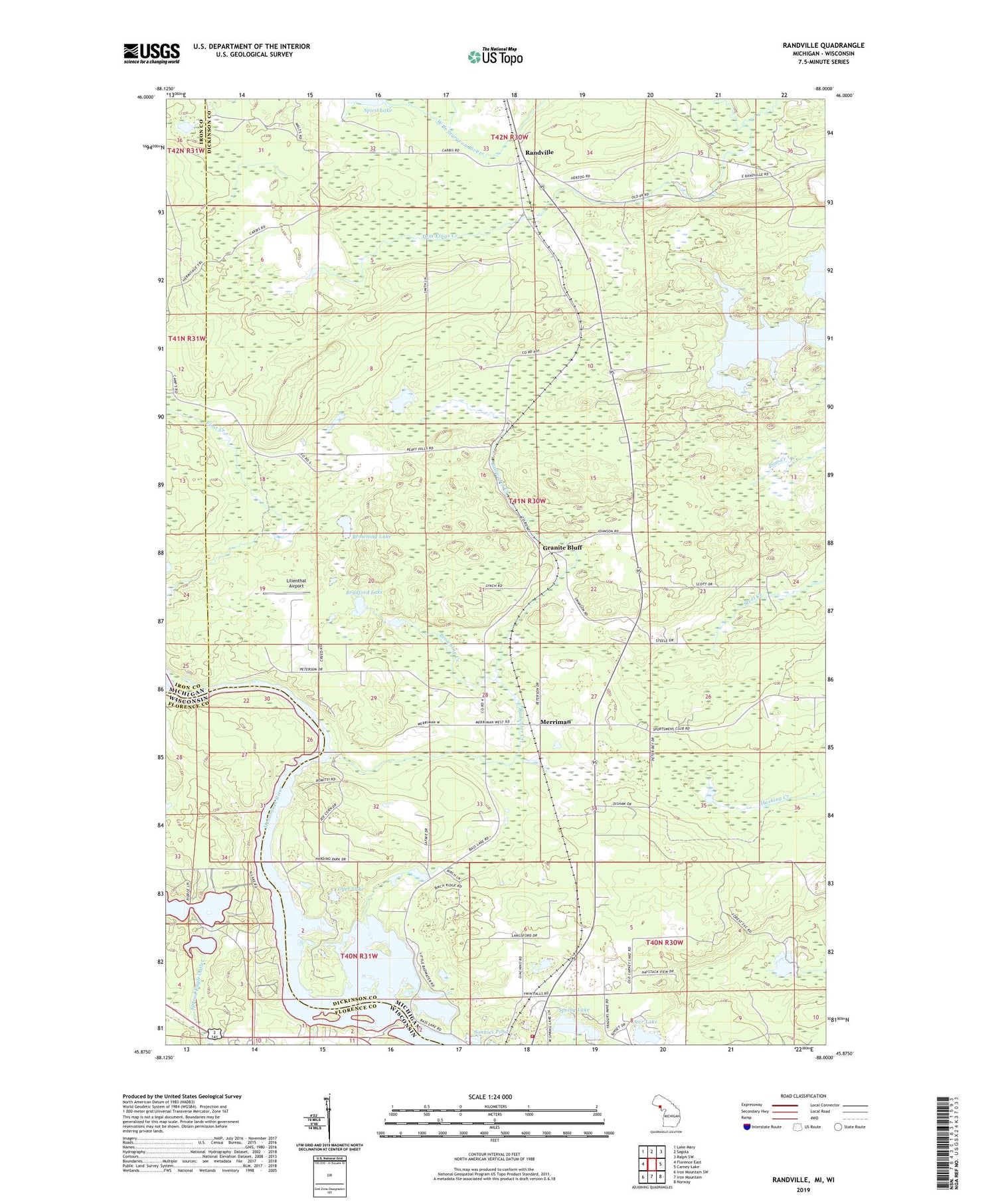 Randville Michigan US Topo Map Image