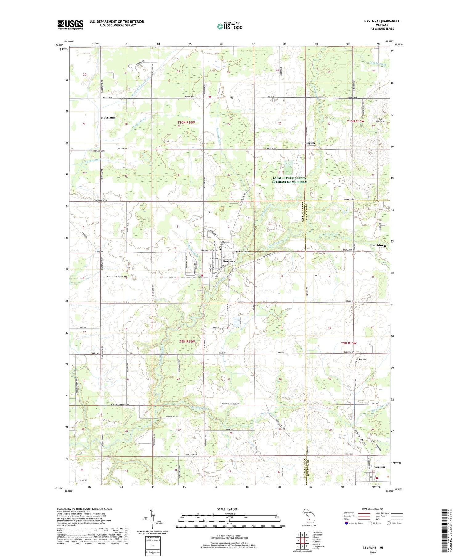 Ravenna Michigan US Topo Map Image
