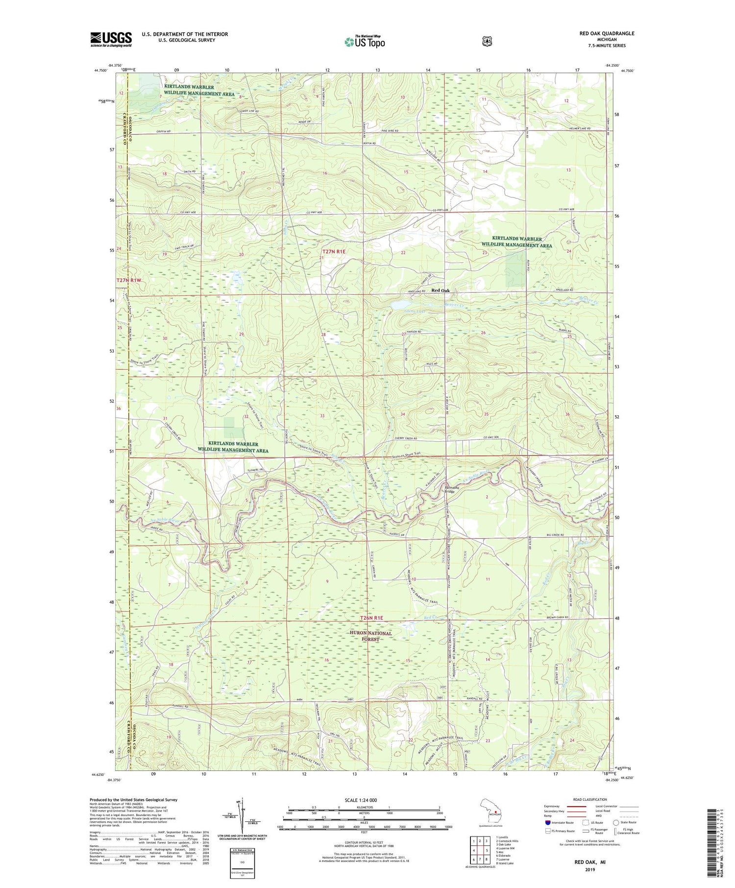 Red Oak Michigan US Topo Map Image