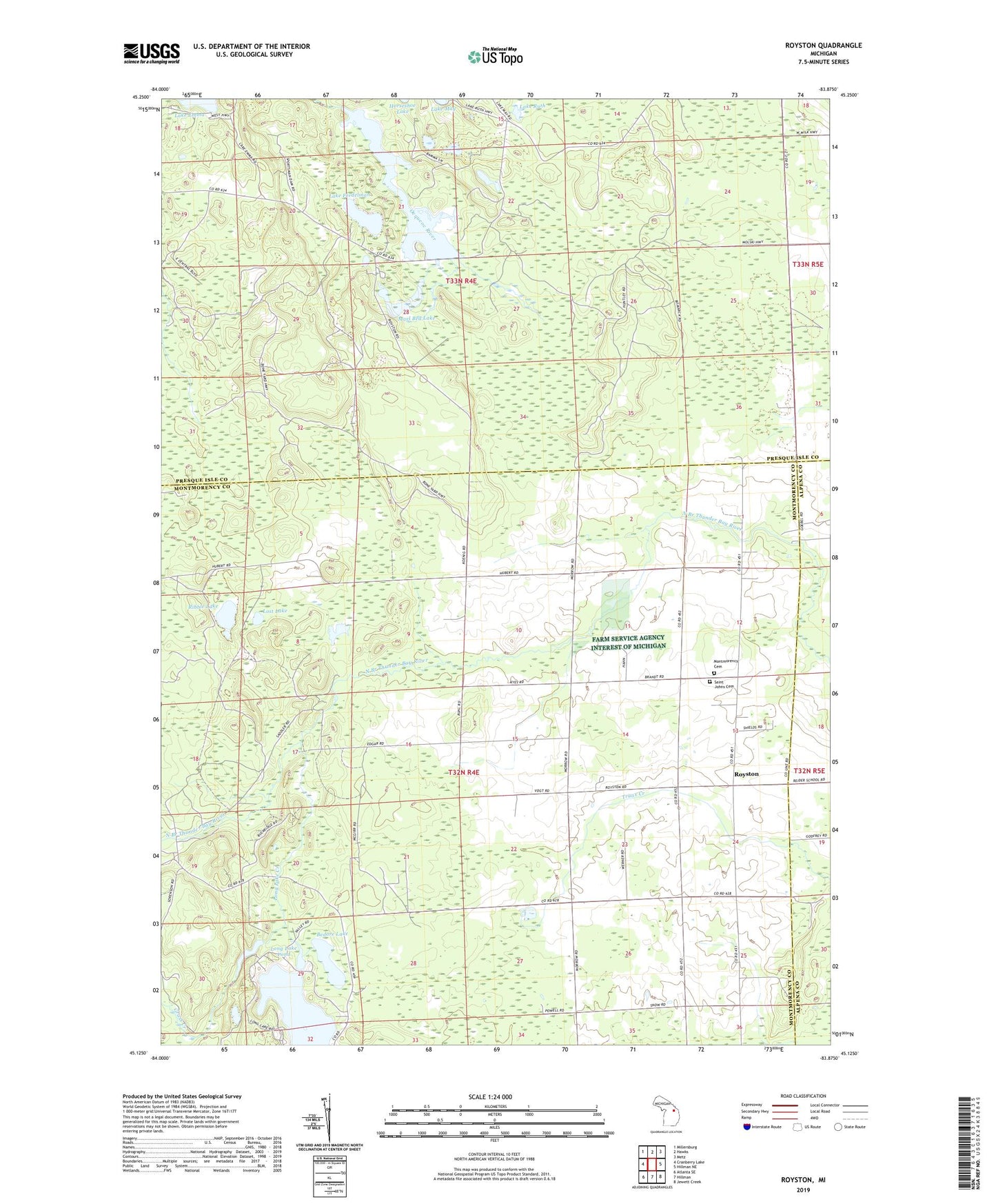 Royston Michigan US Topo Map Image