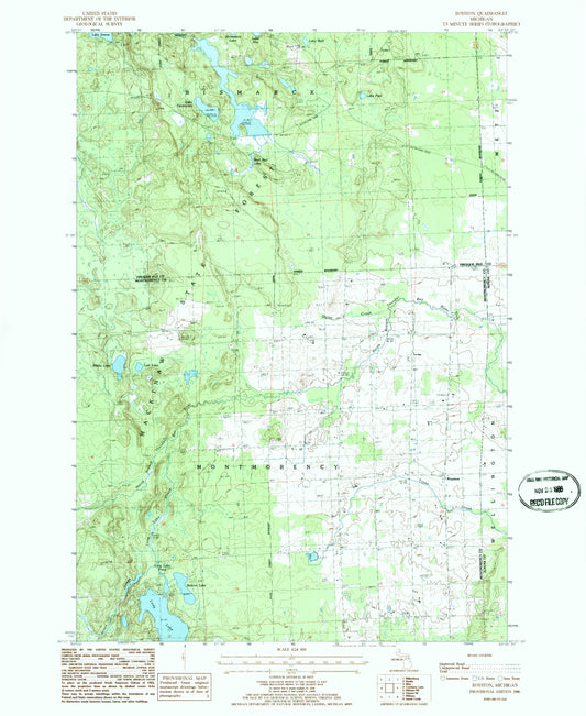 Classic USGS Royston Michigan 7.5'x7.5' Topo Map Image