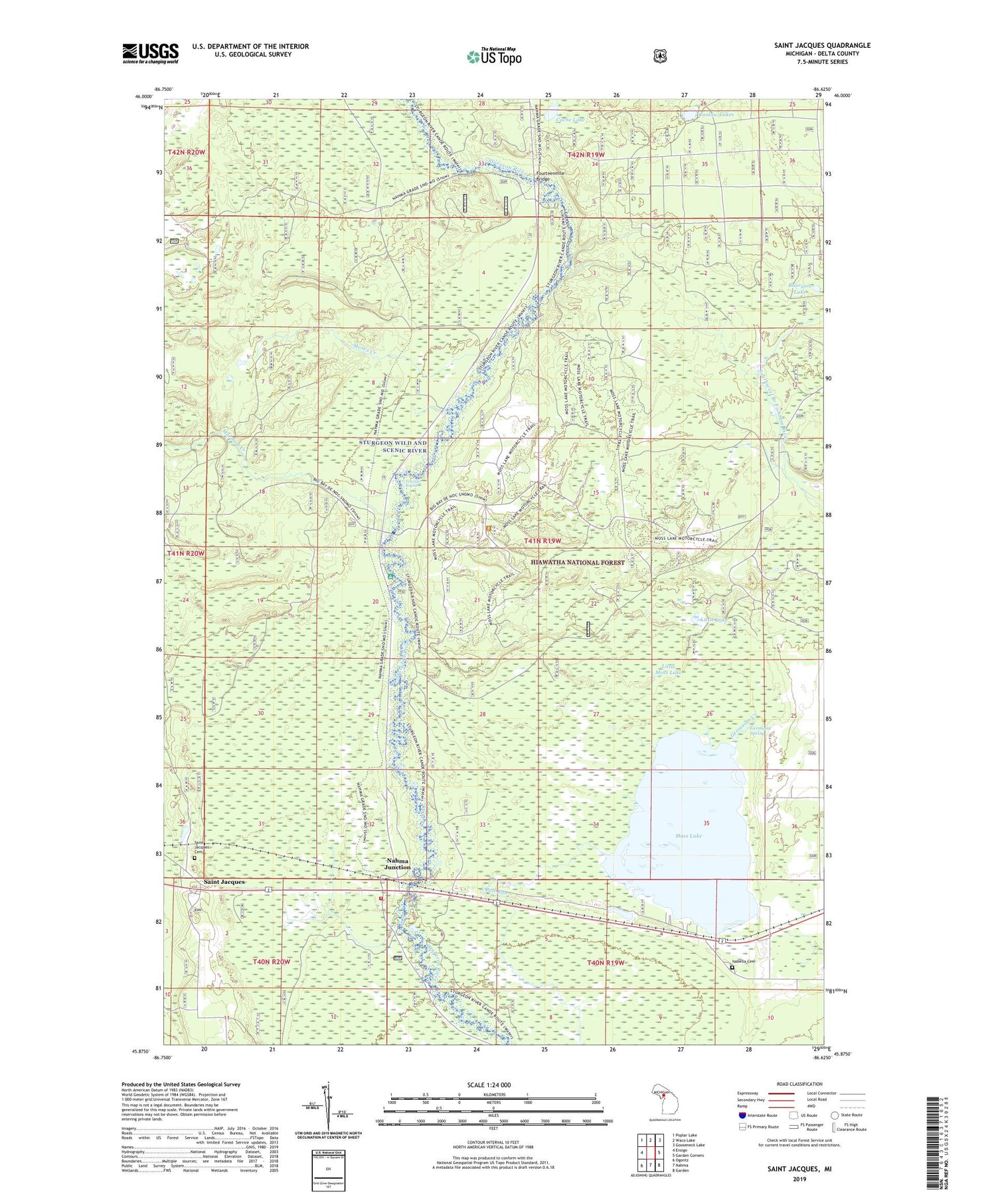 Saint Jacques Michigan US Topo Map Image