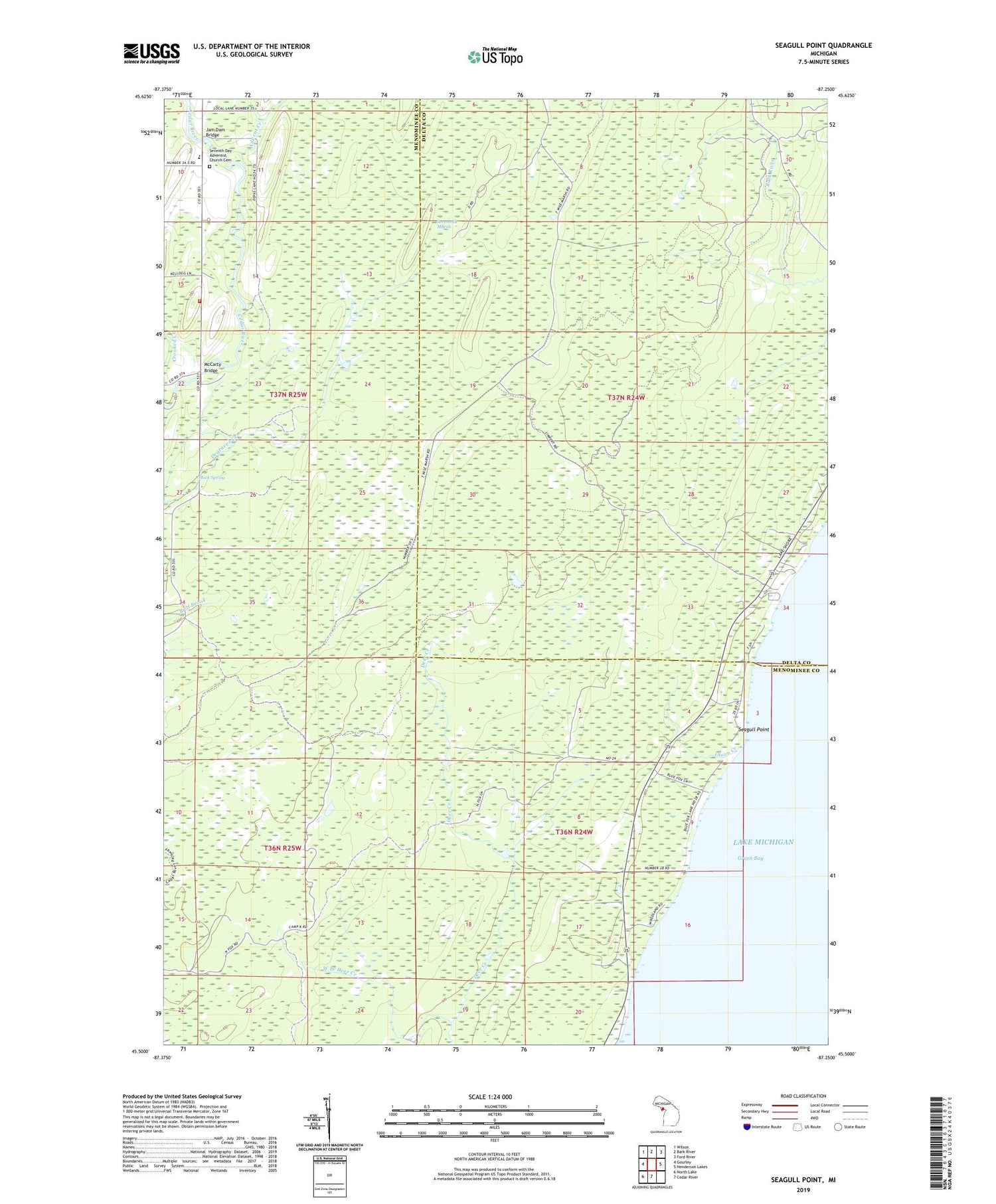 Seagull Point Michigan US Topo Map Image