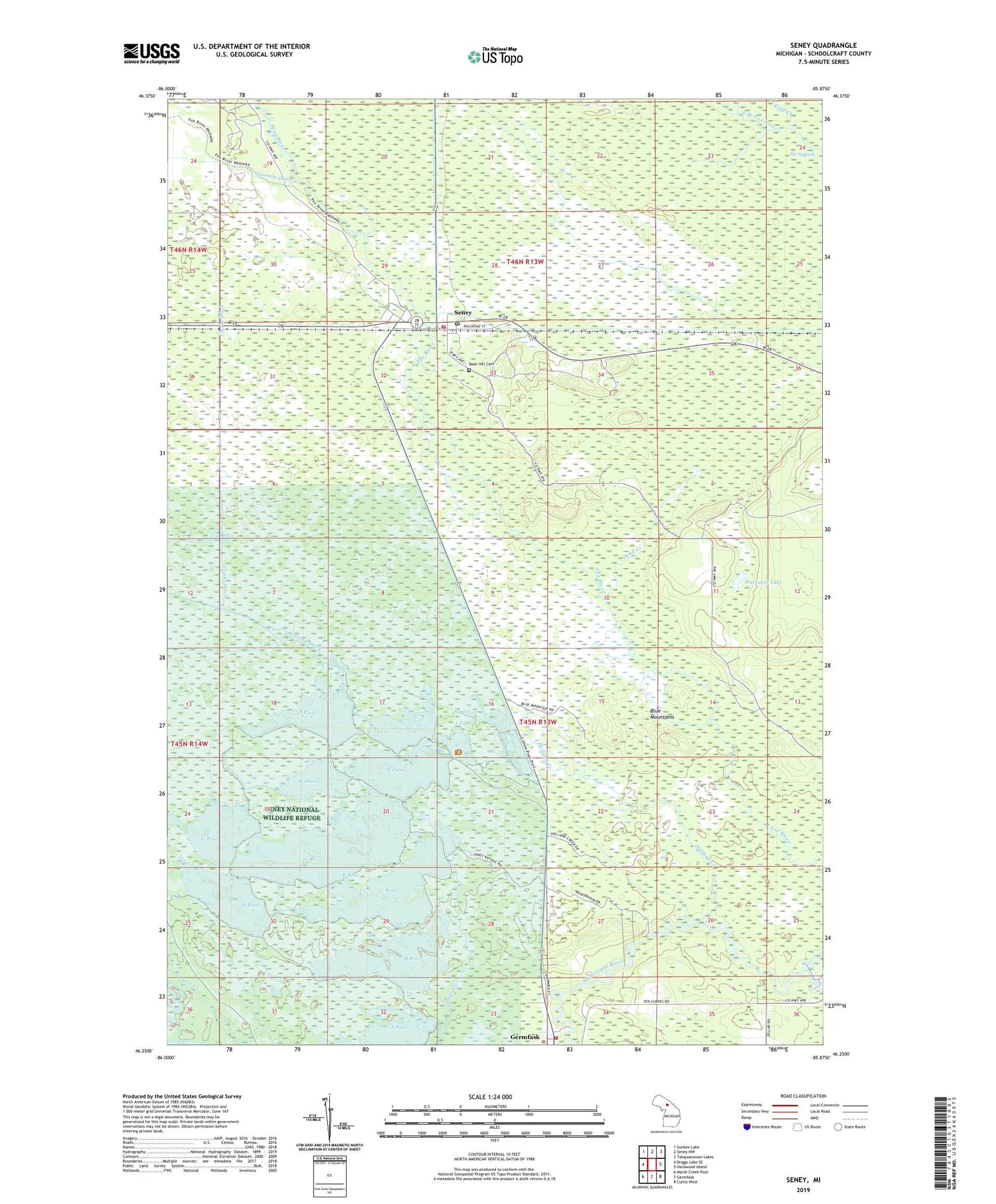 Seney Michigan US Topo Map Image