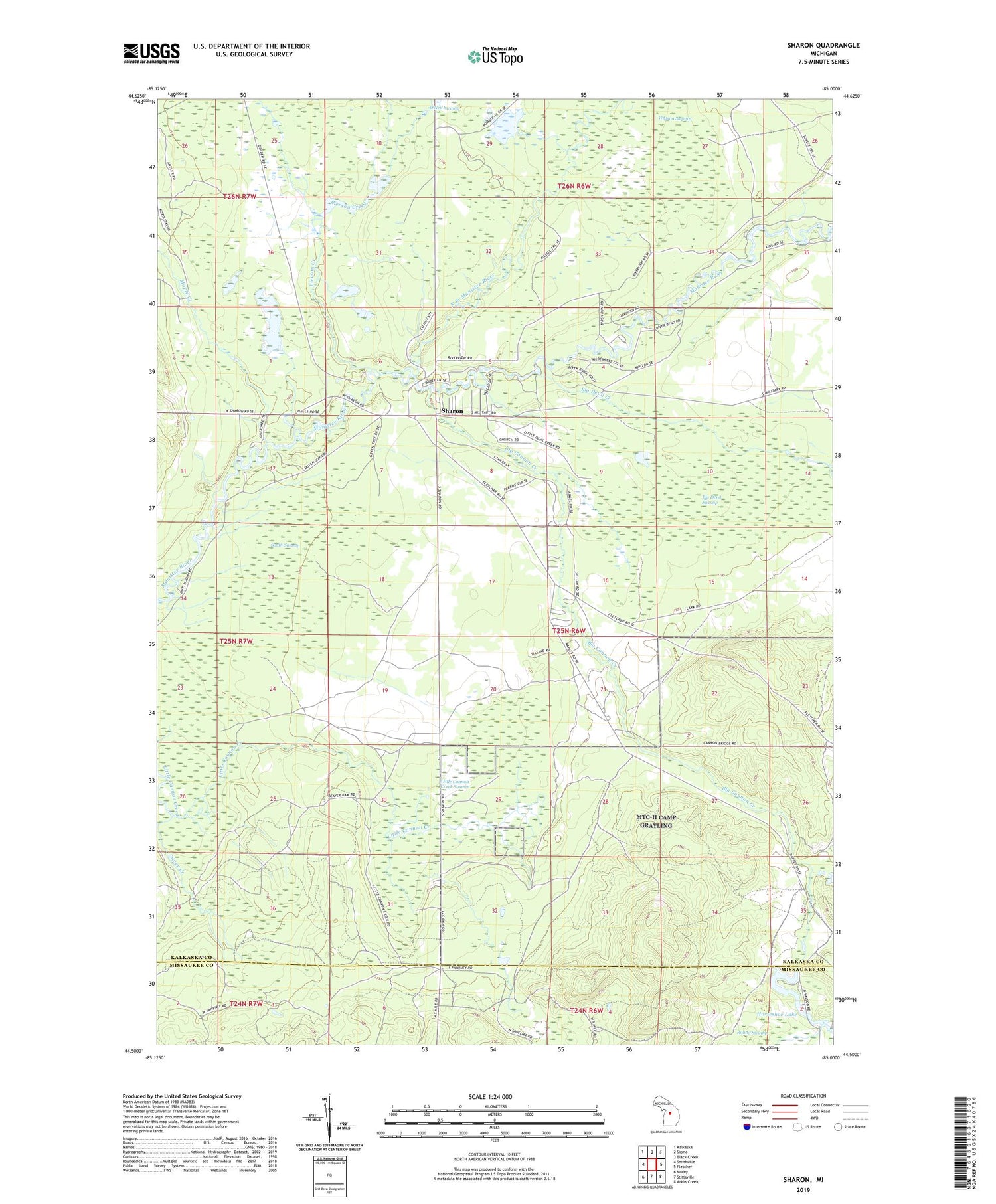 Sharon Michigan US Topo Map Image