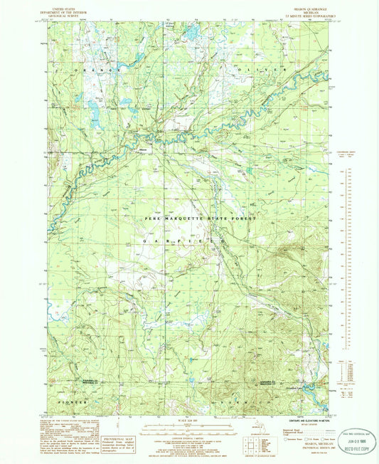 Classic USGS Sharon Michigan 7.5'x7.5' Topo Map Image