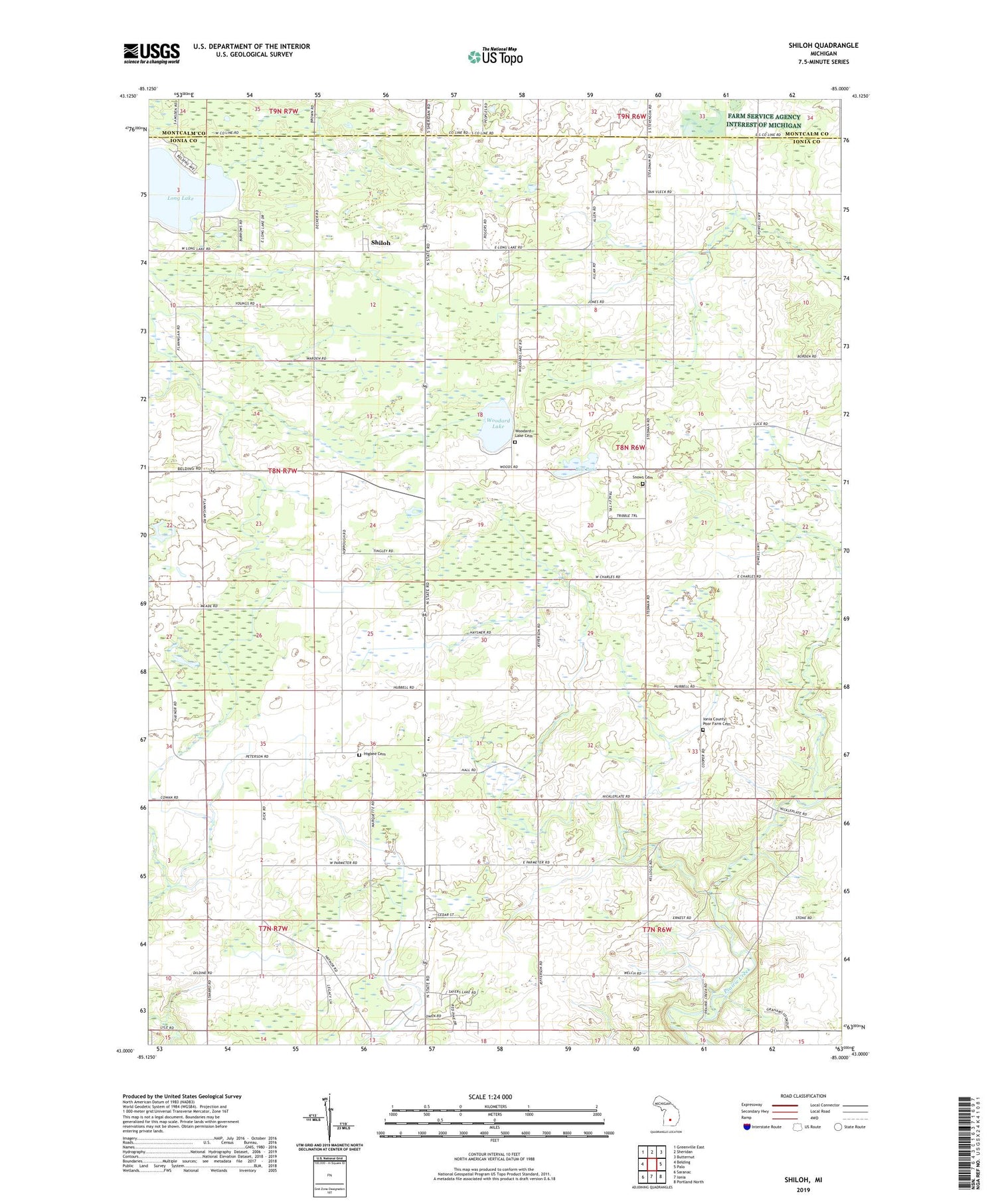 Shiloh Michigan US Topo Map Image