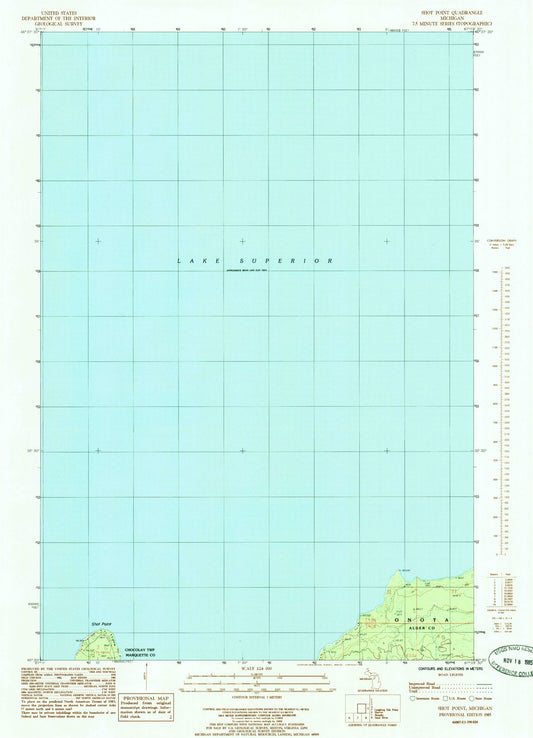 Classic USGS Shot Point Michigan 7.5'x7.5' Topo Map Image