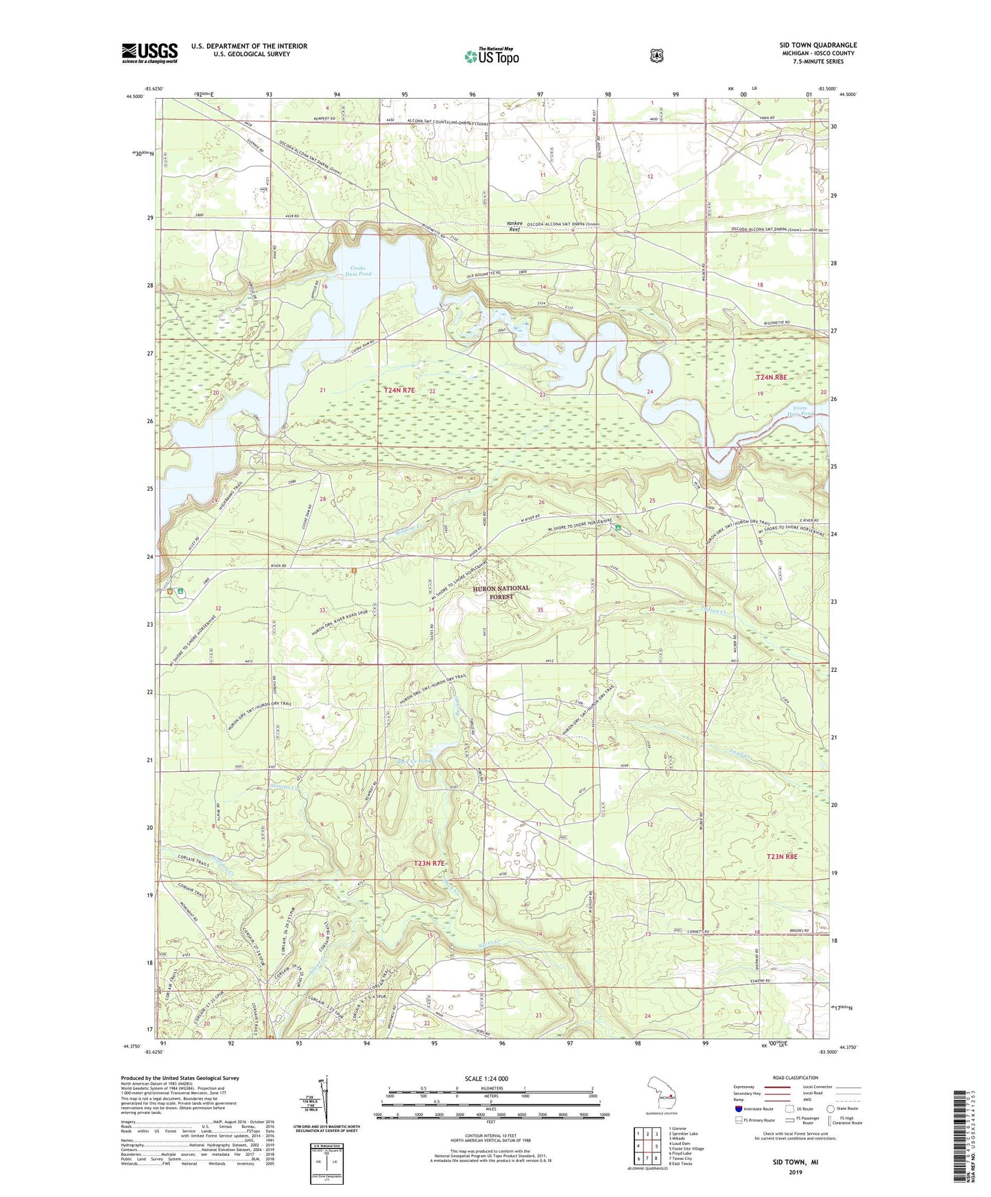 Sid Town Michigan US Topo Map Image