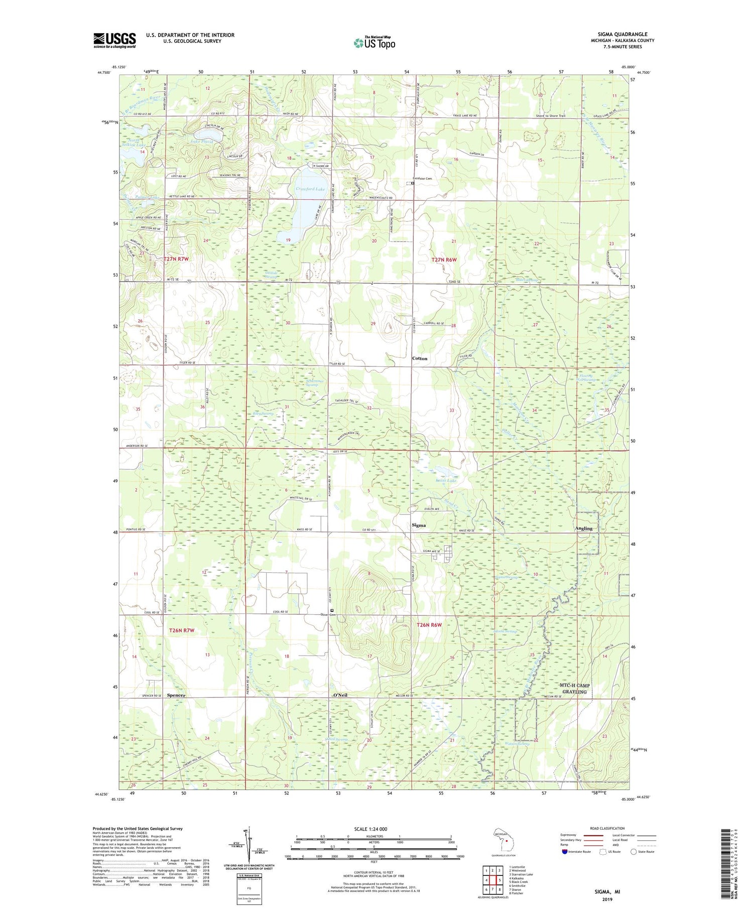 Sigma Michigan US Topo Map Image