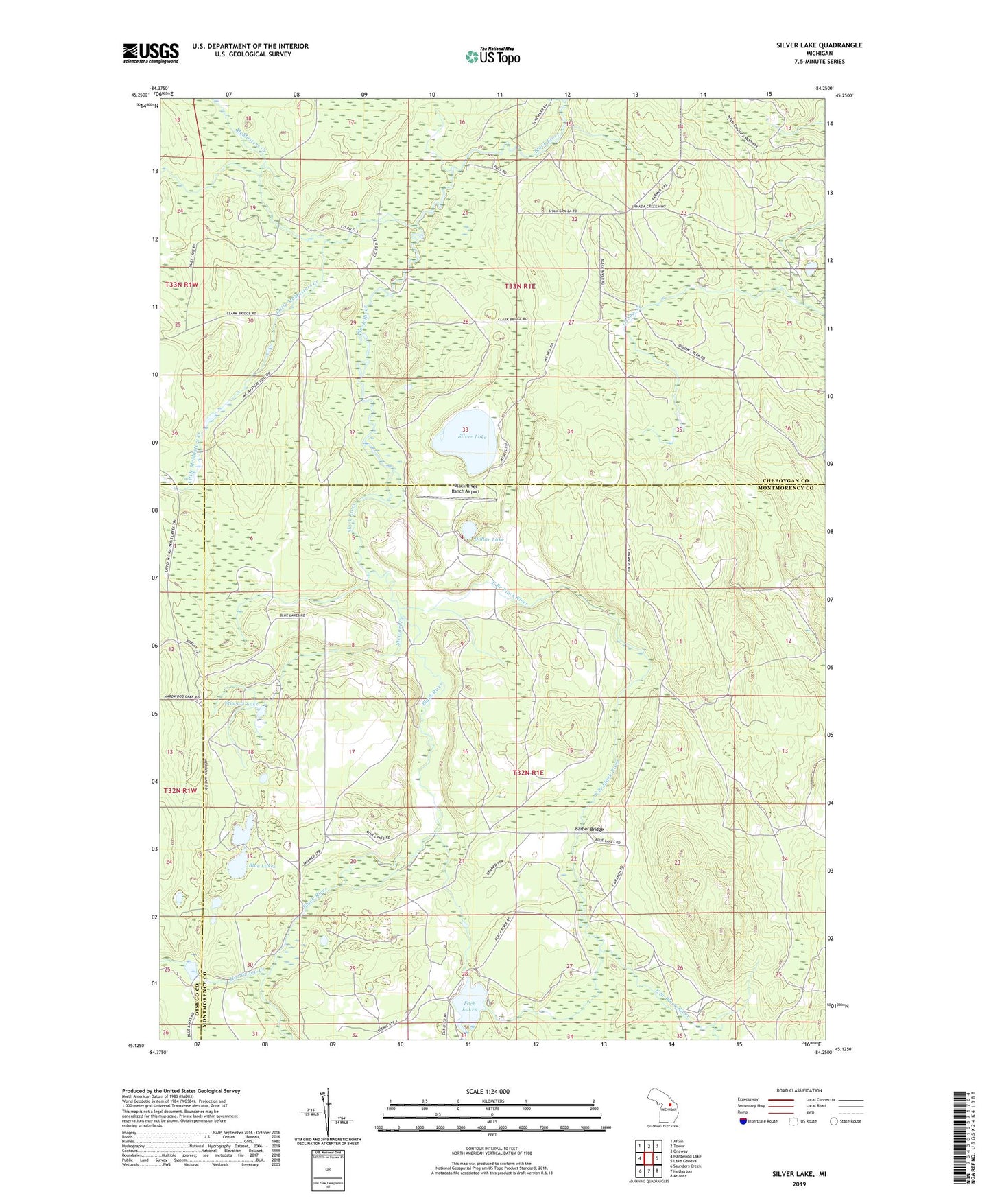 Silver Lake Michigan US Topo Map Image
