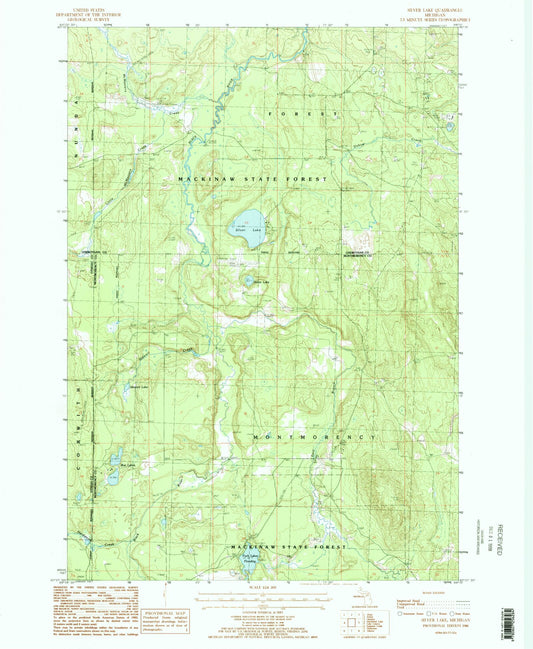 Classic USGS Silver Lake Michigan 7.5'x7.5' Topo Map Image