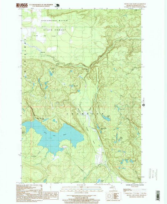 Classic USGS Silver Lake Basin Michigan 7.5'x7.5' Topo Map Image