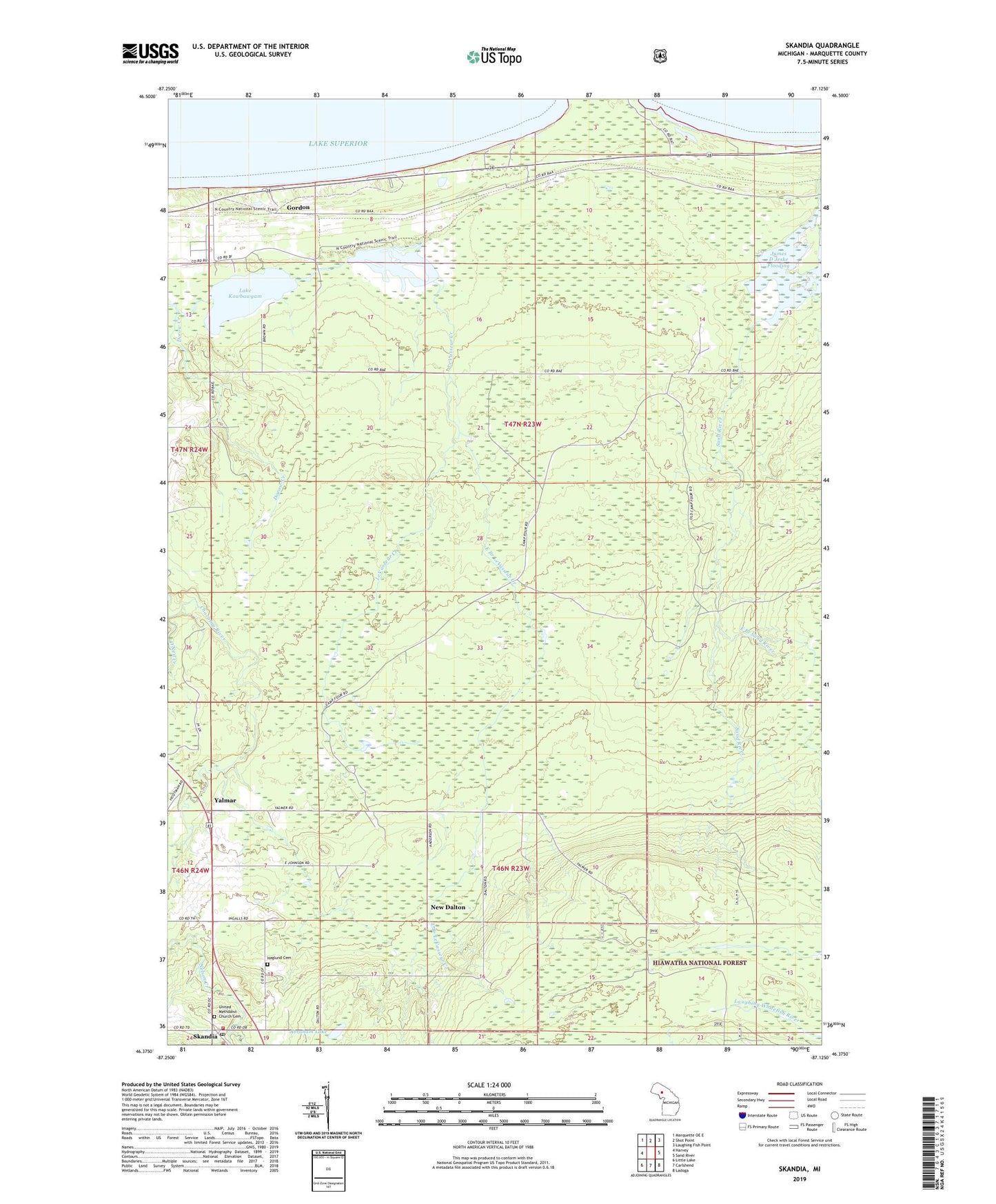 Skandia Michigan US Topo Map Image