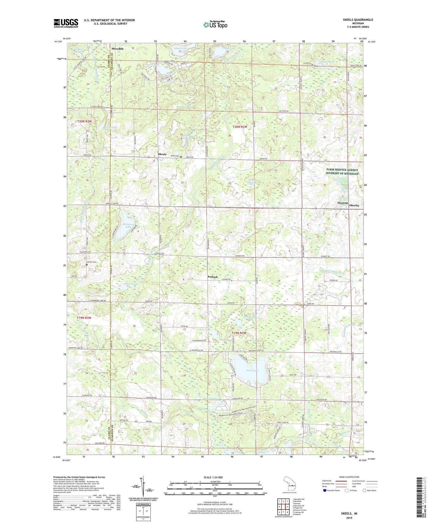 Skeels Michigan US Topo Map Image