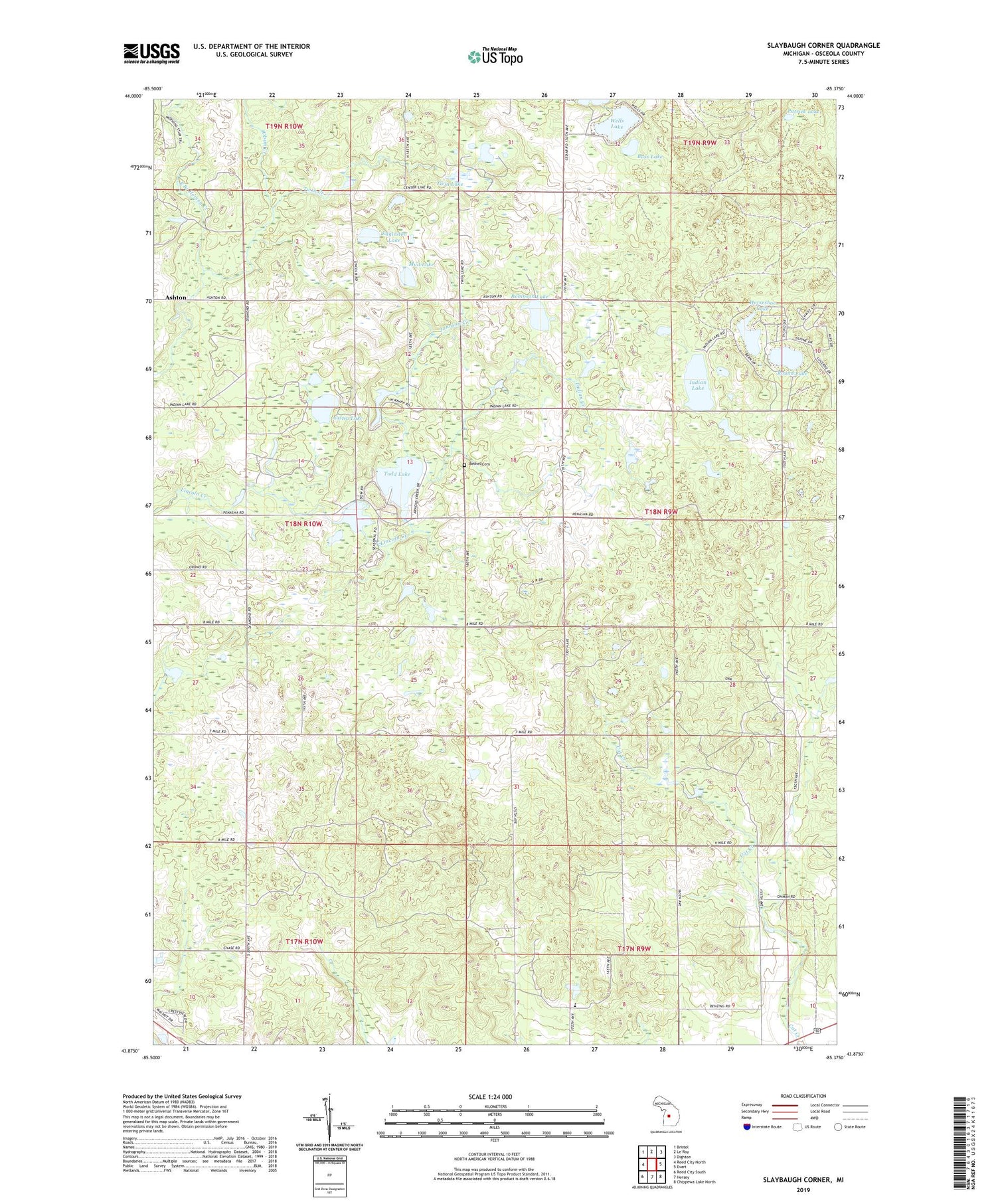 Slaybaugh Corner Michigan US Topo Map Image