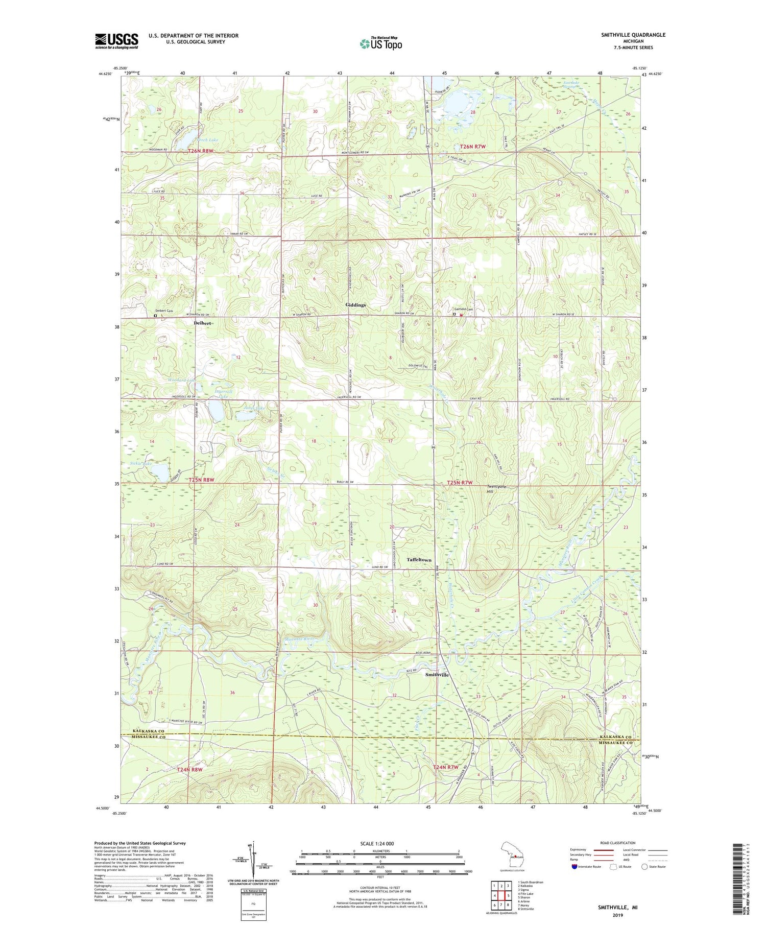 Smithville Michigan US Topo Map Image