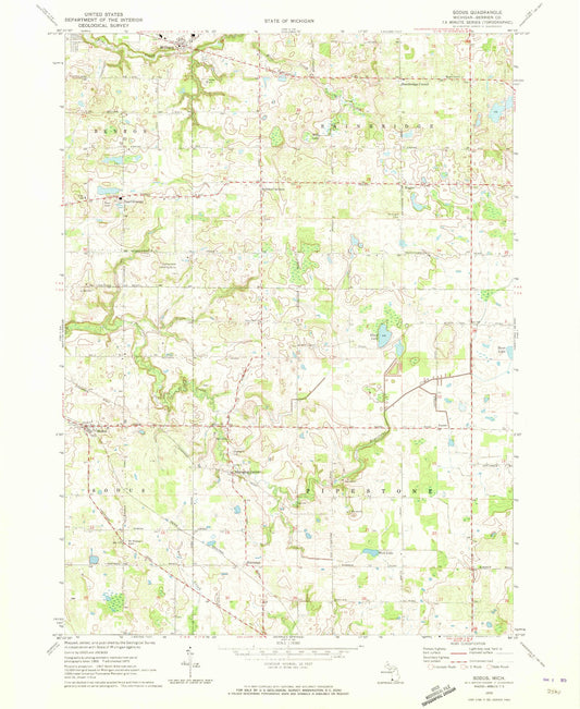 Classic USGS Sodus Michigan 7.5'x7.5' Topo Map Image